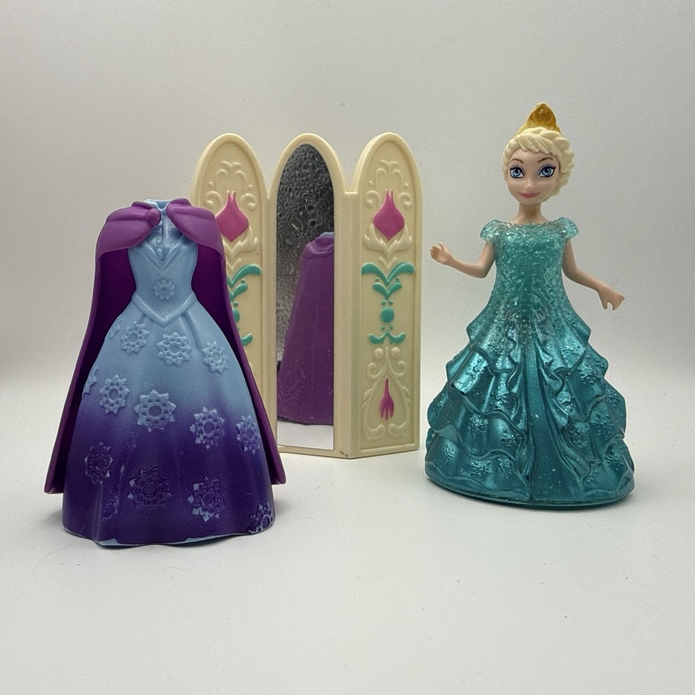 Disney Princess MagiClip Glitter Glider Dress FROZEN ELSA Polly Pocket Doll TOY